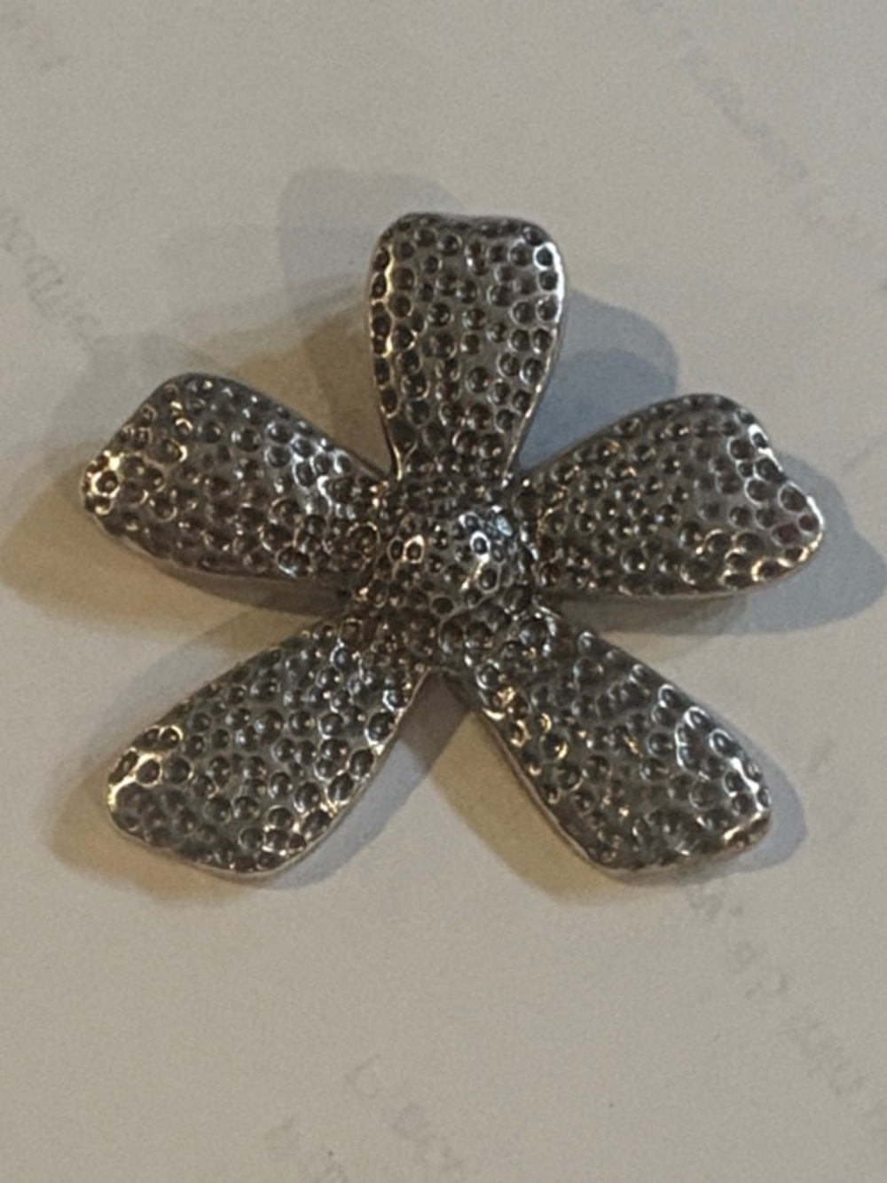 SILPADA Silver Daisy Pendant- Textured Five-Petal Design
